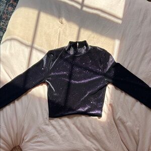 Sparkling Black Women's Turtleneck top